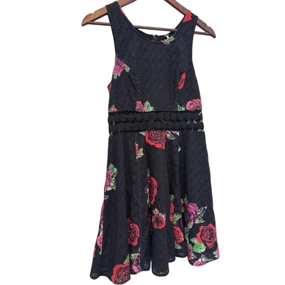 Free People Black Floral Mini Dress - Picture 8 of 10